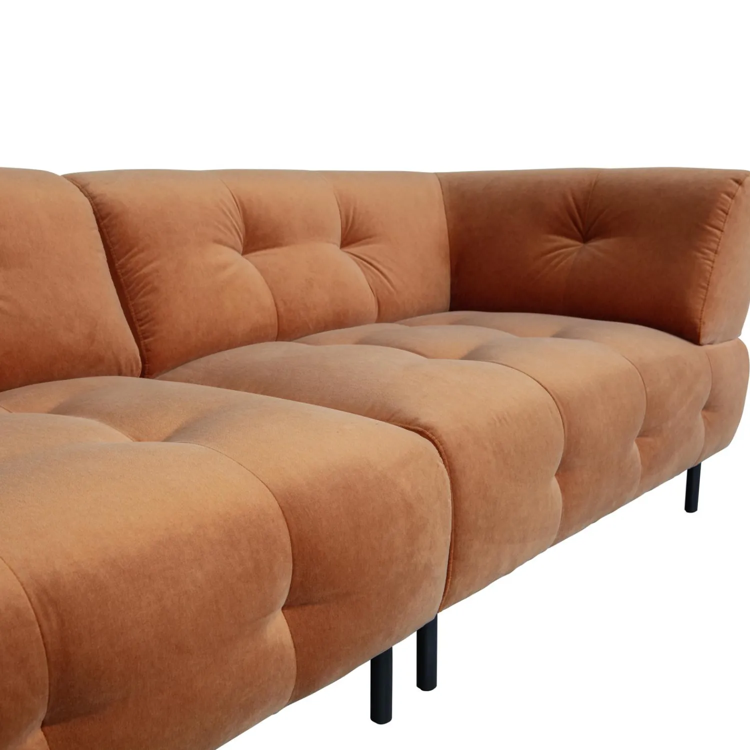 Best WOOOD Lloyd 4-zits bank velvet Kaneel