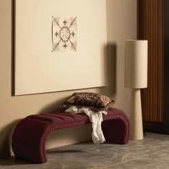 Outlet WOOOD Loft tafellamp metaal/bouclé 90xø22 cm Naturel