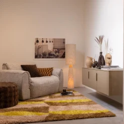 WOOOD Loft vloerlamp metaal/bouclé met stippen 130 x Ø 30 cm Naturel