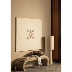 Hot WOOOD Loft vloerlamp metaal/bouclé 130xø30 cm Naturel