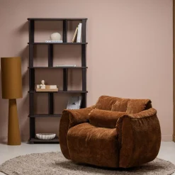 Outlet WOOOD Loft vloerlamp metaal/bouclé 130xø30 cm Tapenade