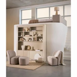 Hot WOOOD Lofty fauteuil bouclé Grijs