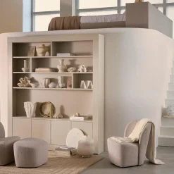 Discount WOOOD Lofty hocker bouclé Grijs