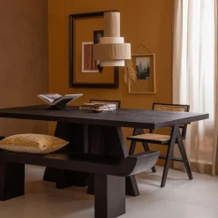 Discount WOOOD Lox bankje met opstaande randen hout zwart