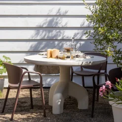 Clearance WOOOD Luno tuintafel rond ø120 cm vezelversterkte polymeer naturel