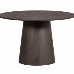 New WOOOD Maan eettafel rond mdf ø120 cm Donkerbruin