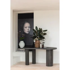 Hot WOOOD Maan organisch sidetable/bureau mdf donkerbruin