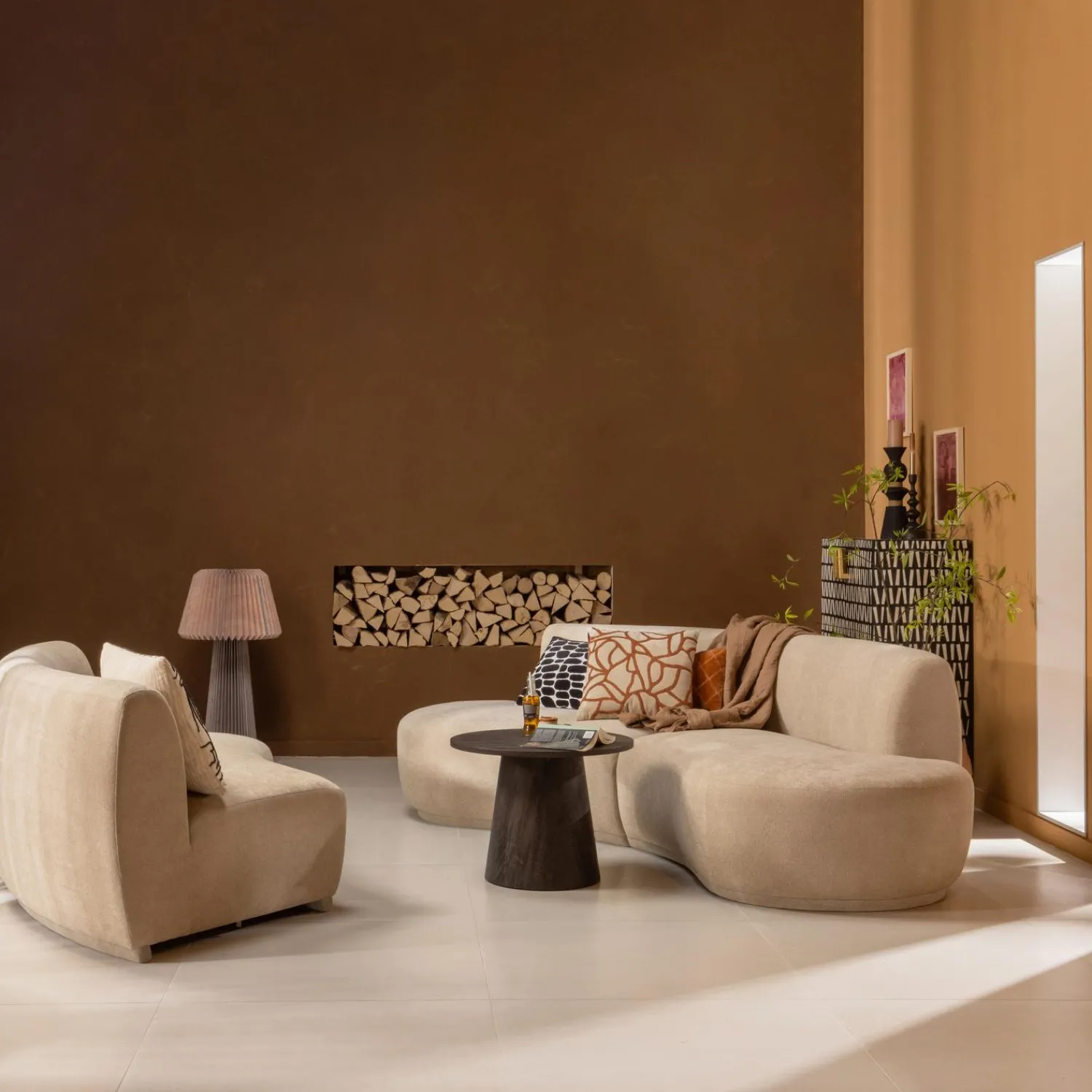 Discount WOOOD Maan salontafel mdf donkerbruin 40xø80 cm