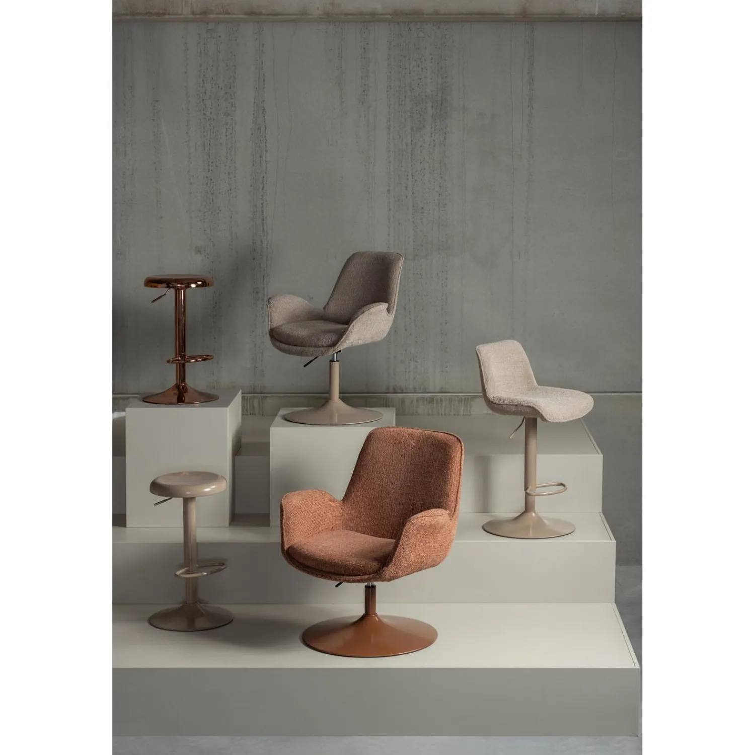 WOOOD Marten in hoogte verstelbare fauteuil Oranje