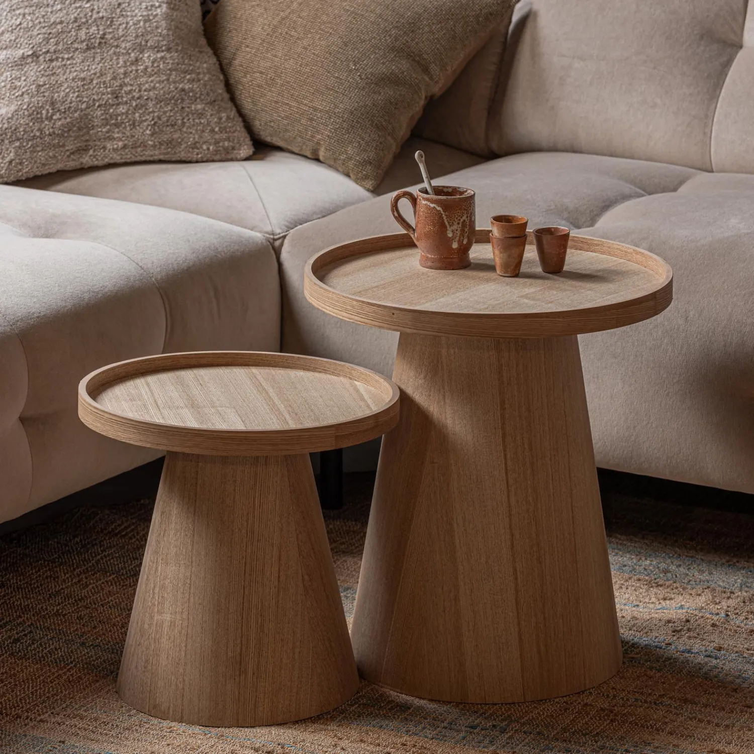 Sale WOOOD Maud bijzettafel conisch hout naturel 50xø45 cm