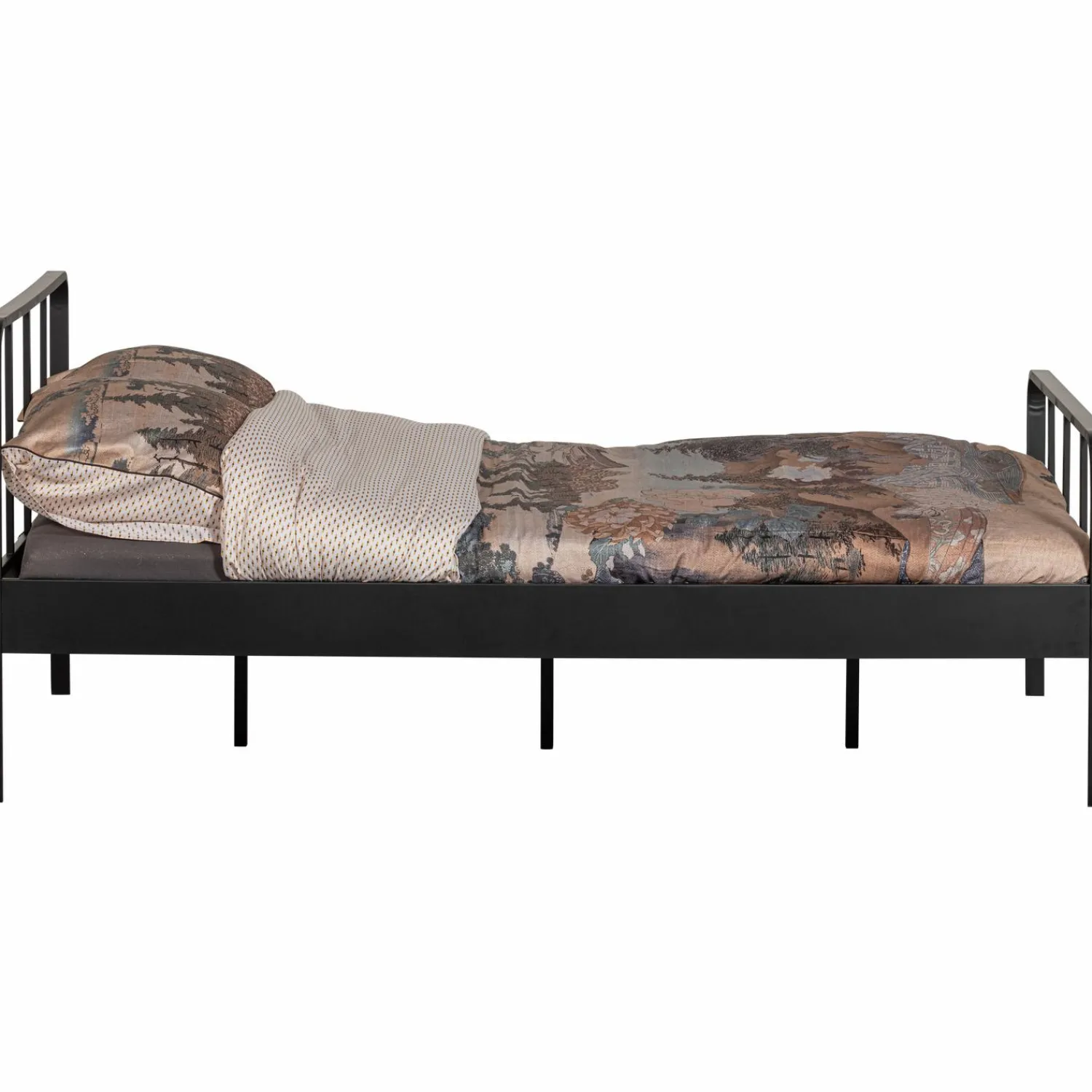 Online WOOOD Mees bed twijfelaar metaal zwart 120x200 cm