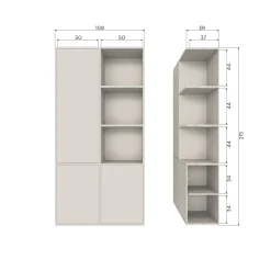 Discount WOOOD Meggy opbergkast links 108 cm grenen dust