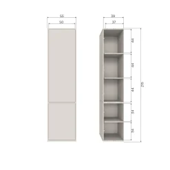 WOOOD Meggy smalle opbergkast 55 cm grenen dust