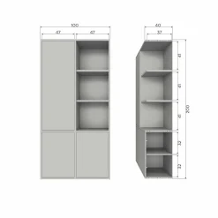 WOOOD Merel opbergkast grenen Dust