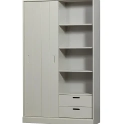 Clearance WOOOD Mila schuifdeurkast grenen dust