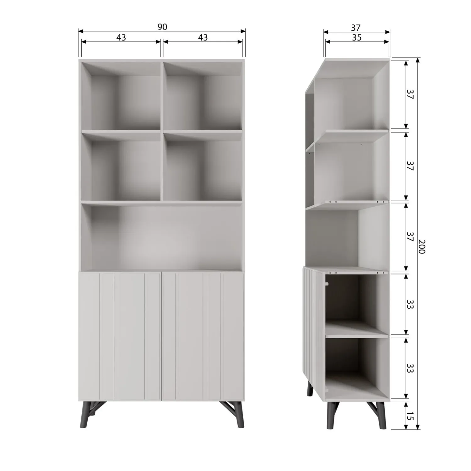 Online WOOOD Miller 2-deurs opbergkast grenen dust