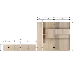WOOOD Modulair bovenkast 77 cm eiken naturel mat
