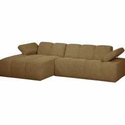 Online WOOOD Mojo chaise longue bank links bouclé Geel/bruin melange