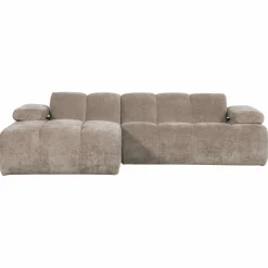 Hot WOOOD Mojo chaise longue bank links ribstof donker zand Donkerzand