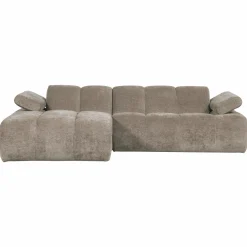 Hot WOOOD Mojo chaise longue bank links ribstof donker zand Donkerzand
