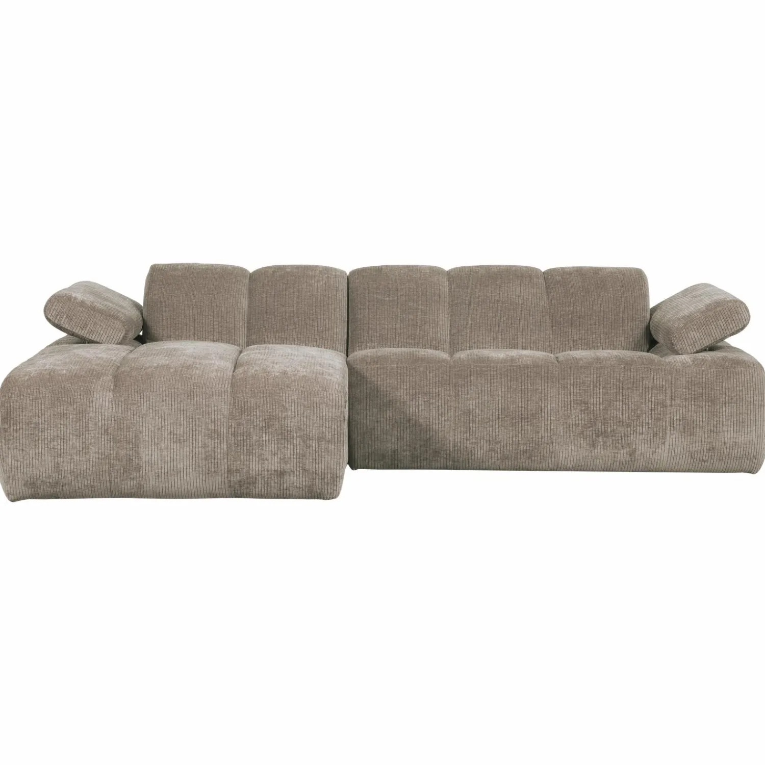 Hot WOOOD Mojo chaise longue bank links ribstof donker zand Donkerzand