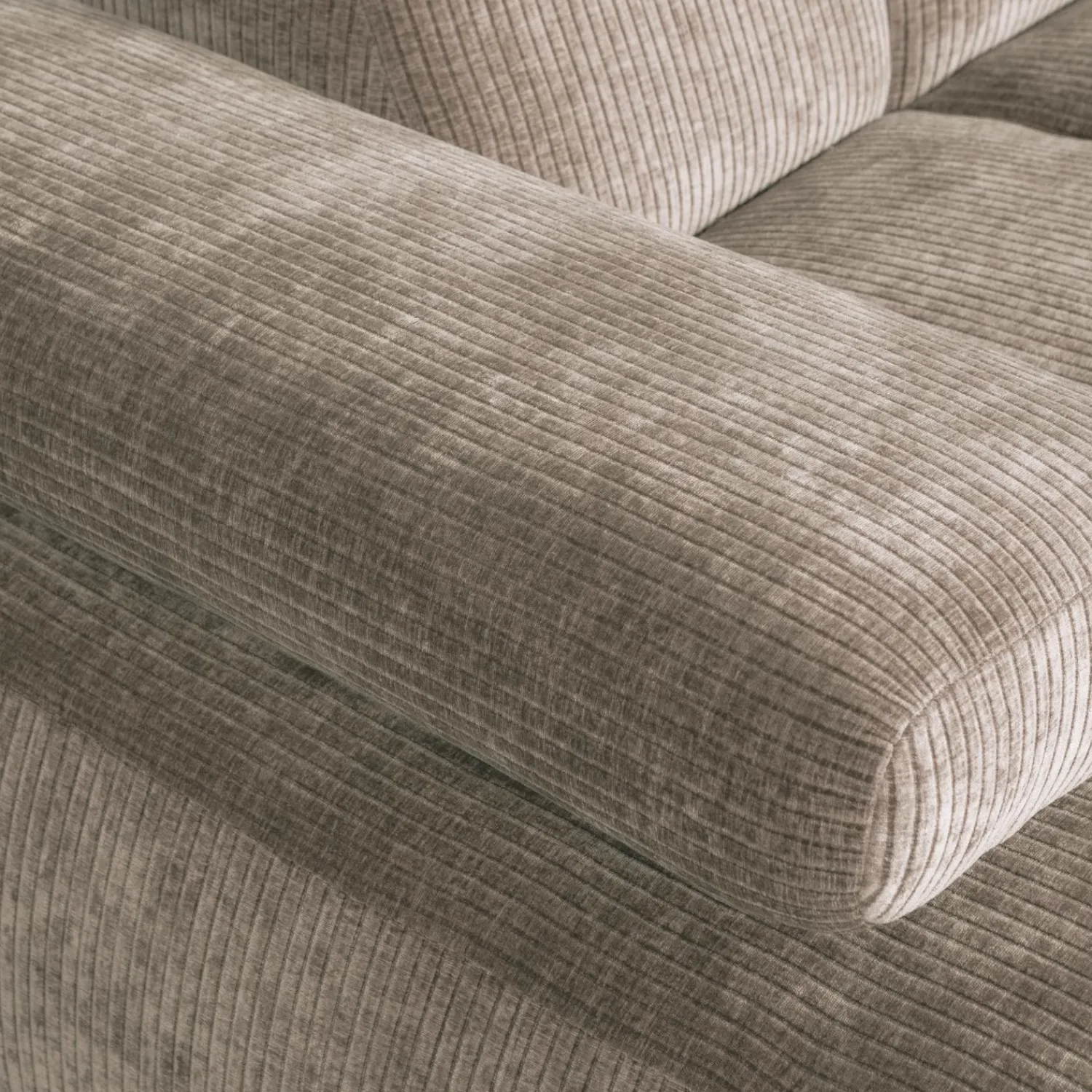 Hot WOOOD Mojo chaise longue bank links ribstof donker zand Donkerzand