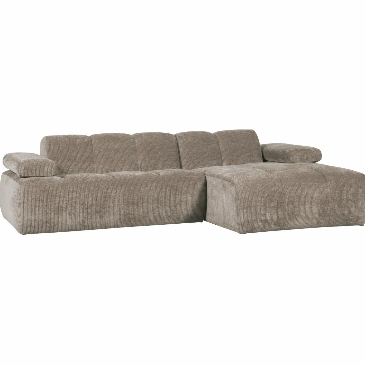 New WOOOD Mojo chaise longue bank rechts ribstof donker zand Donkerzand