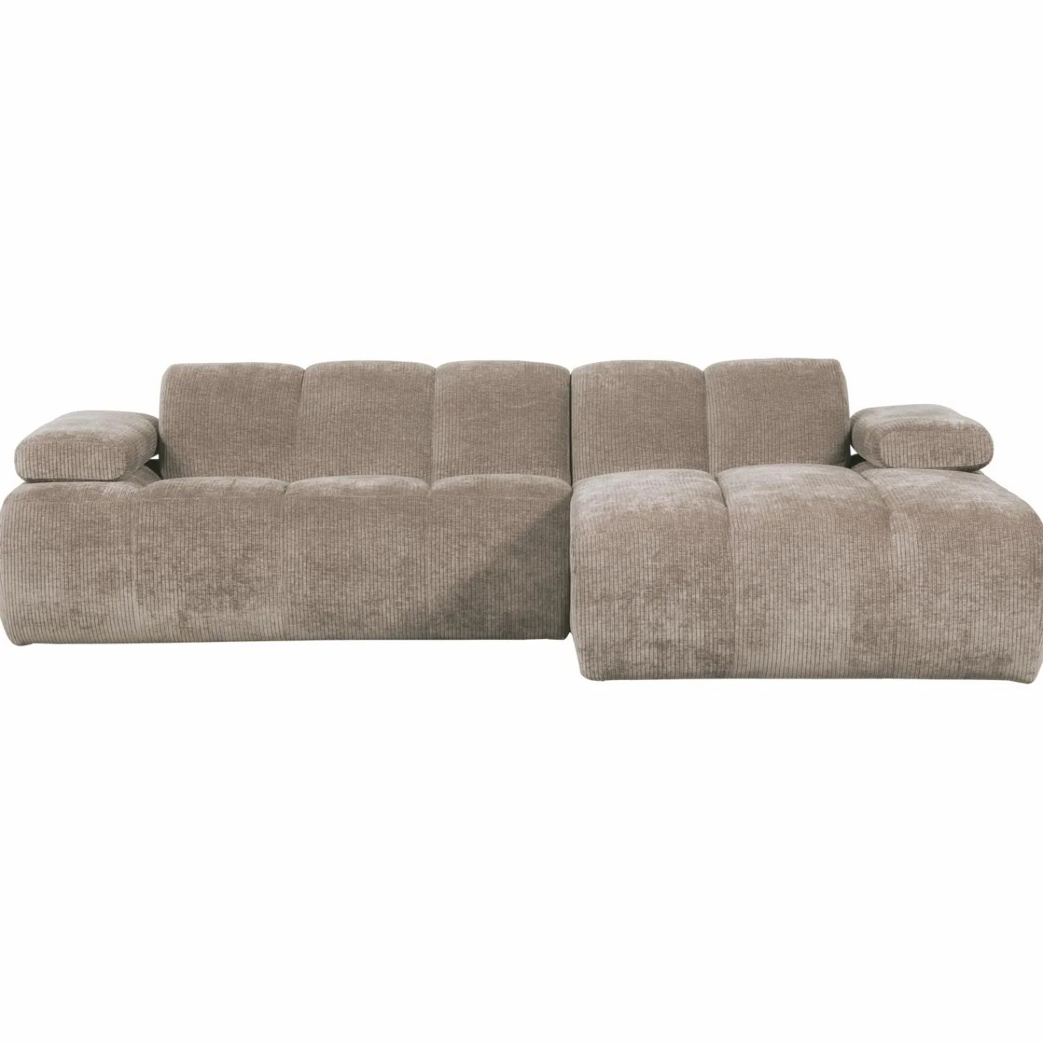 New WOOOD Mojo chaise longue bank rechts ribstof donker zand Donkerzand