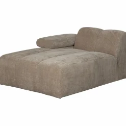 Online WOOOD Mojo chaise longue element links ribstof Donkerzand