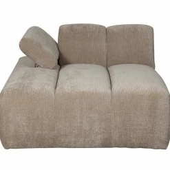 Online WOOOD Mojo chaise longue element links ribstof Donkerzand