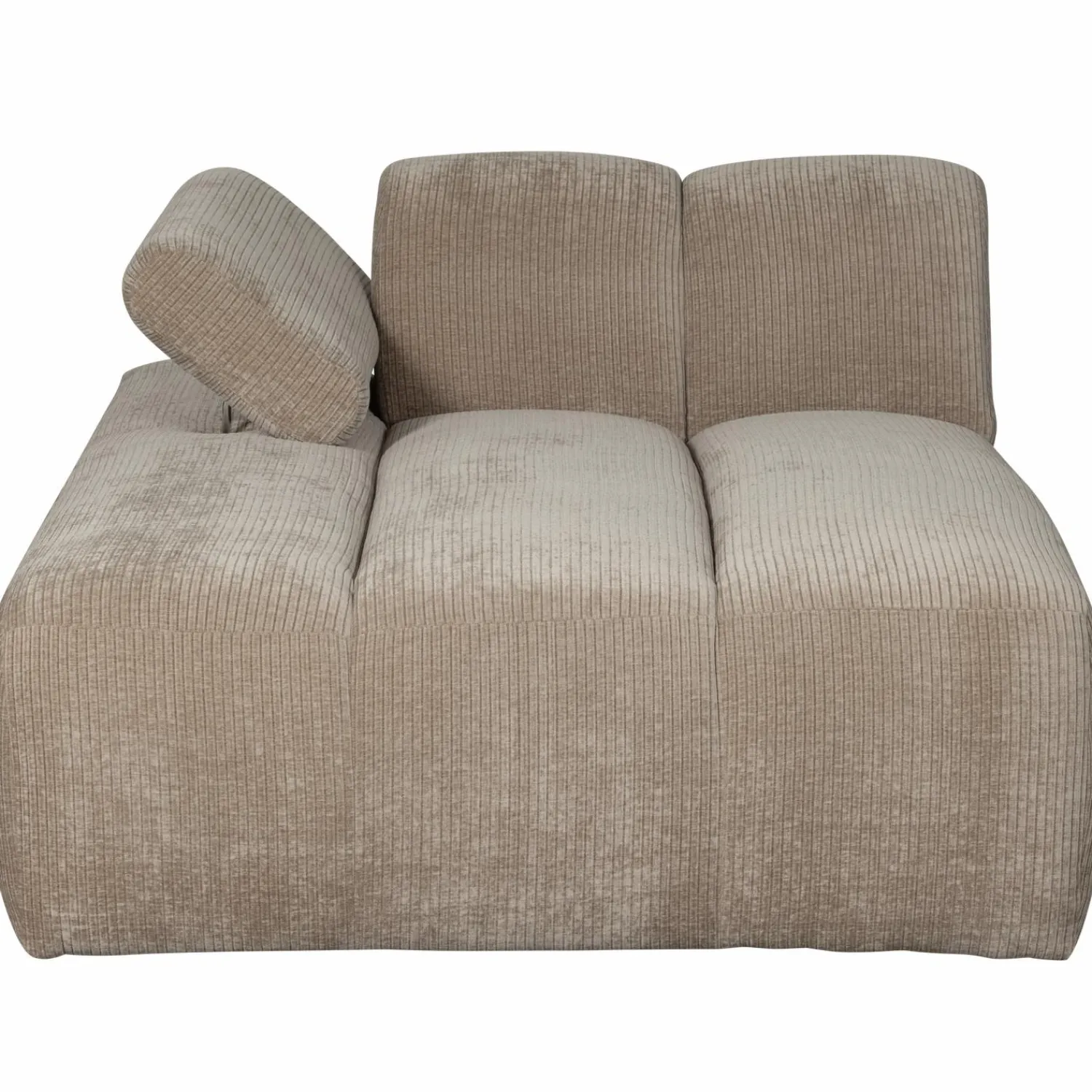 Online WOOOD Mojo chaise longue element links ribstof Donkerzand