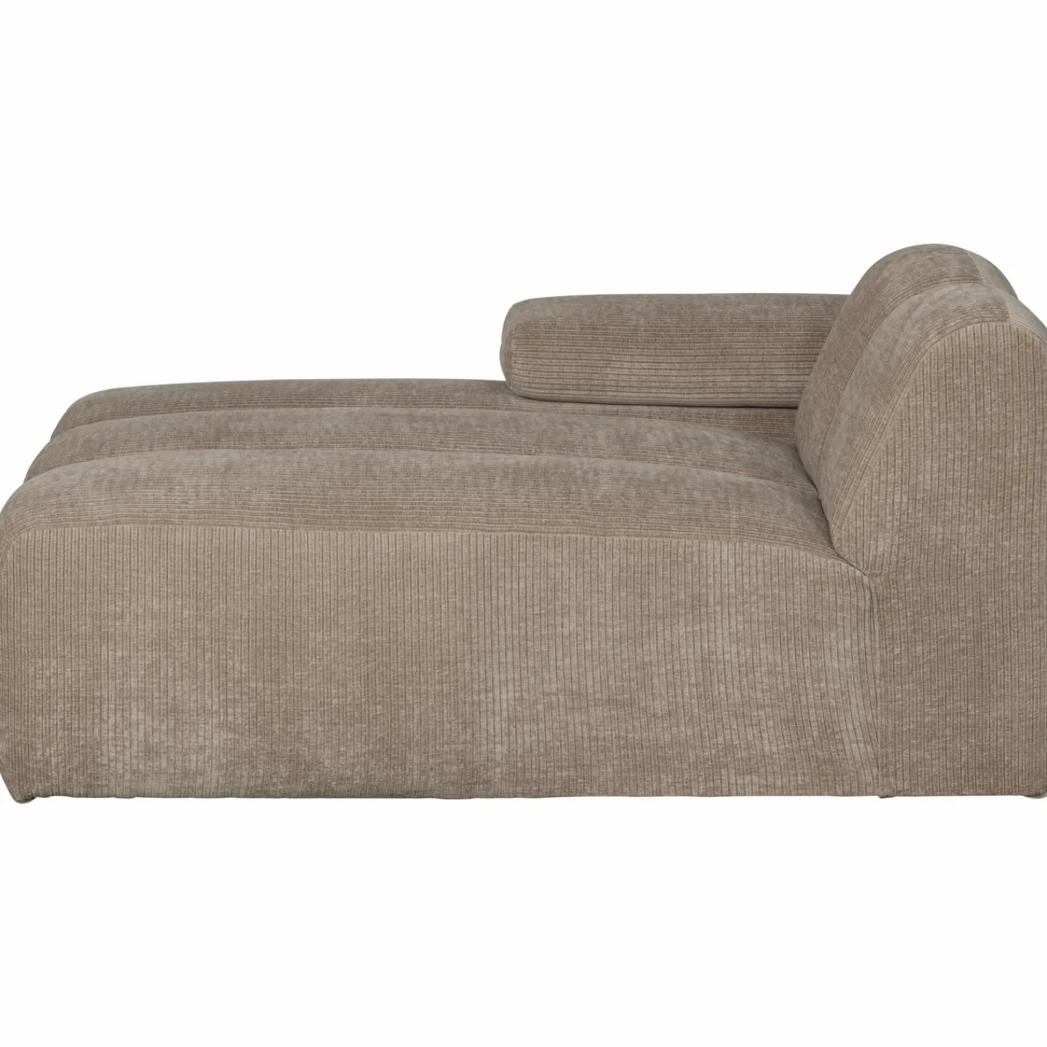 Online WOOOD Mojo chaise longue element links ribstof Donkerzand