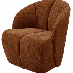Clearance WOOOD Mojo draaifauteuil ribstof Roestbruin