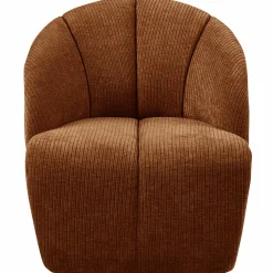 Clearance WOOOD Mojo draaifauteuil ribstof Roestbruin