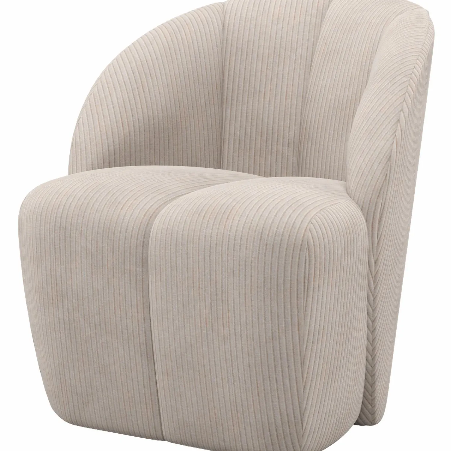 Outlet WOOOD Mojo draaifauteuil ribstof Ecru