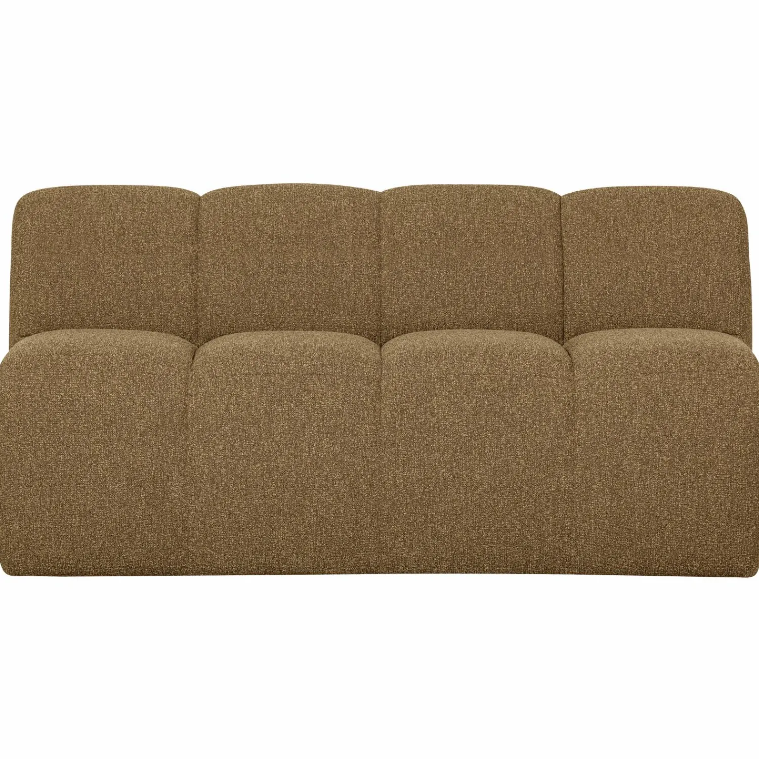 WOOOD Mojo eetbank 164 cm met rugleuning bouclé Geel/bruin melange