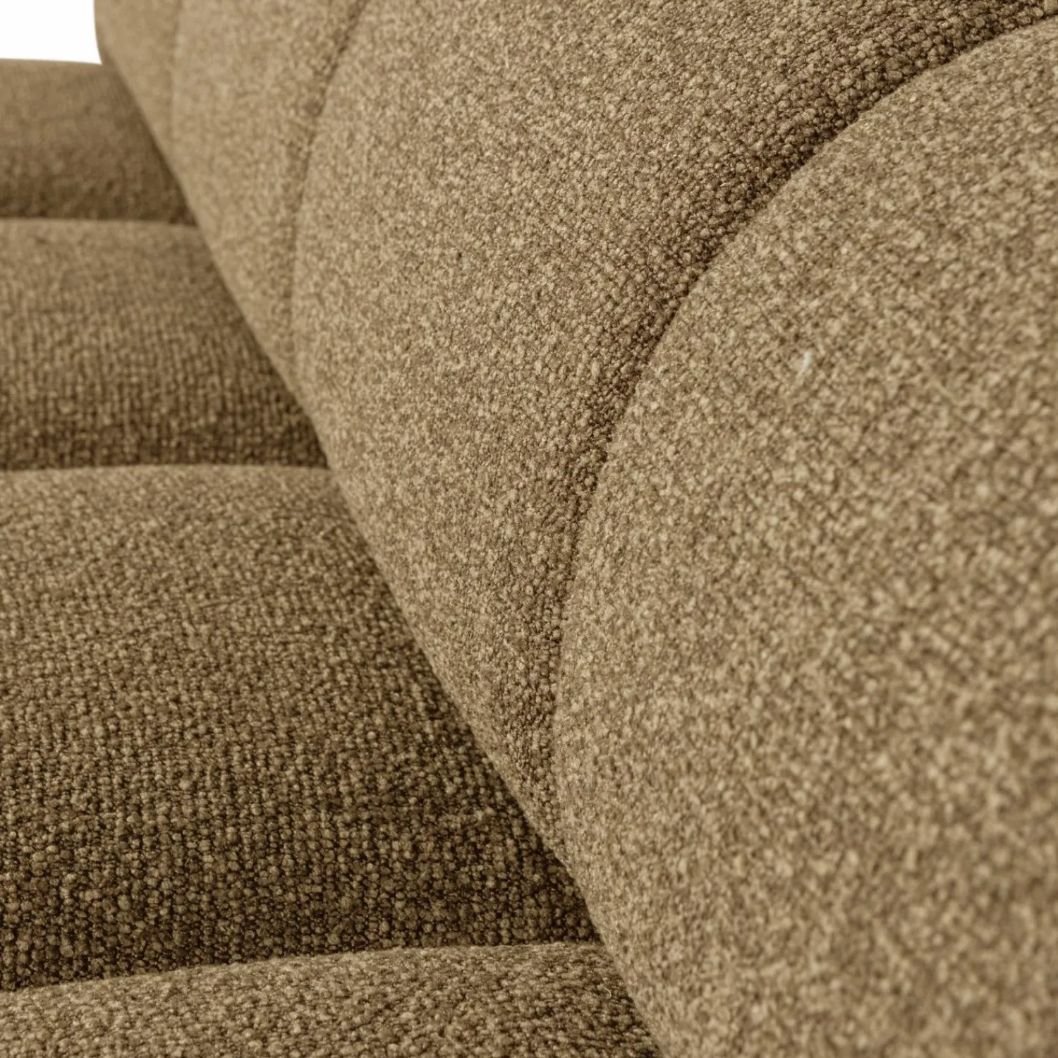 WOOOD Mojo eetbank 164 cm met rugleuning bouclé Geel/bruin melange