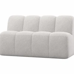 Discount WOOOD Mojo eetbankje 164 cm met rugleuning bouclé ecru melange