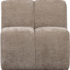 Clearance WOOOD Mojo eetbankje 84 cm met rugleuning ribstof donker zand Donkerzand