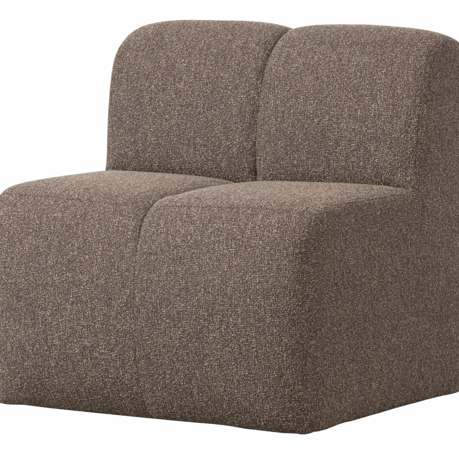 Hot WOOOD Mojo eetbankje 84 cm met rugleuning bouclé Bruin melange