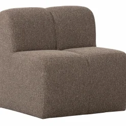 Hot WOOOD Mojo eetbankje 84 cm met rugleuning bouclé Bruin melange