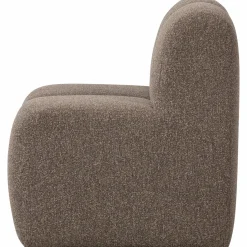 Hot WOOOD Mojo eetbankje 84 cm met rugleuning bouclé Bruin melange