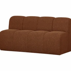 Discount WOOOD Mojo eetbankje 164 cm met rugleuning bouclé roestbruin mel Roestbruin melange