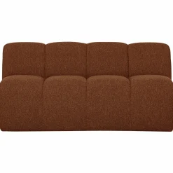 Discount WOOOD Mojo eetbankje 164 cm met rugleuning bouclé roestbruin mel Roestbruin melange