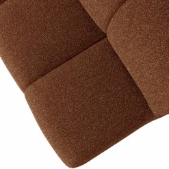 Discount WOOOD Mojo eetbankje 164 cm met rugleuning bouclé roestbruin mel Roestbruin melange