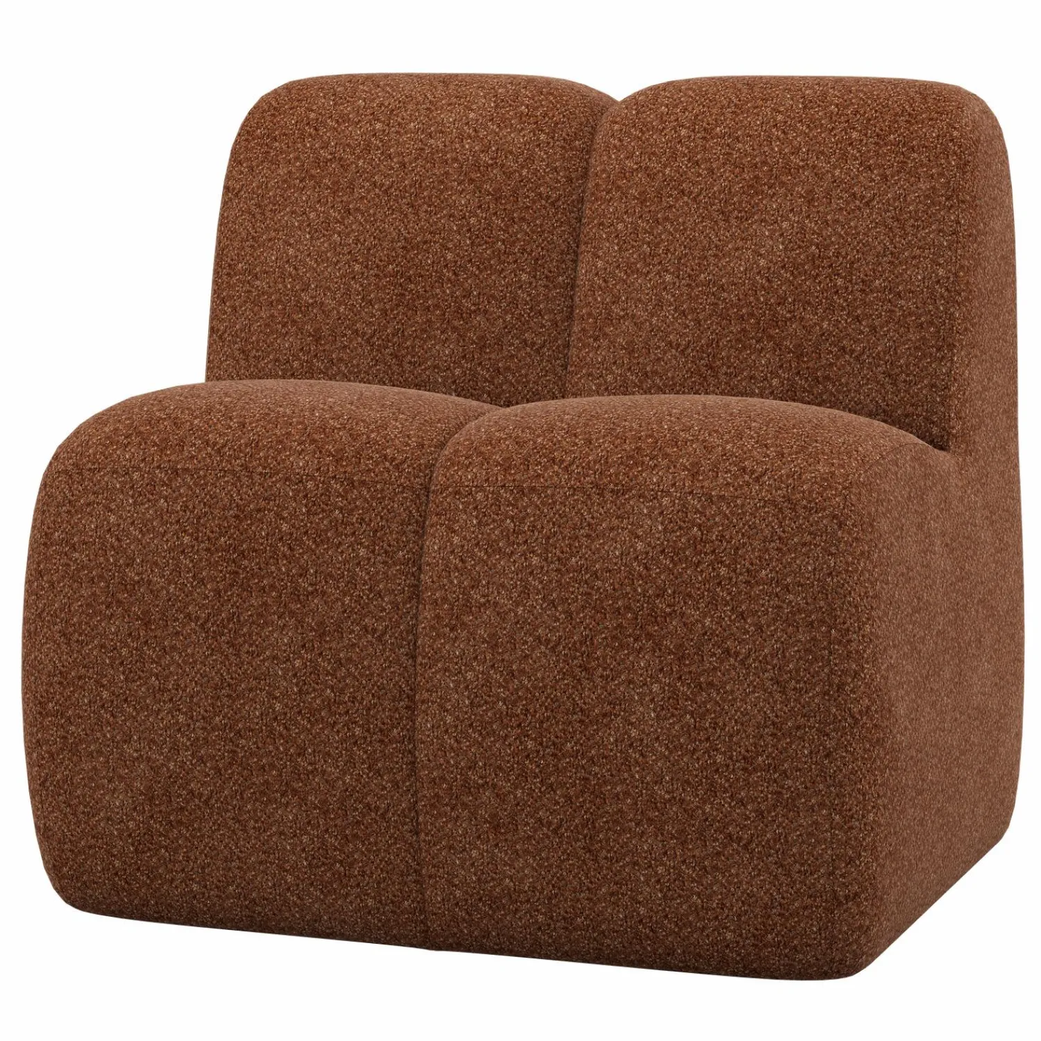 New WOOOD Mojo eetbankje 84 cm met rugleuning wollig Roestbruin