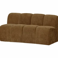 New WOOOD Mojo eetbankje 164 cm met rugleuning ribstof Honinggeel