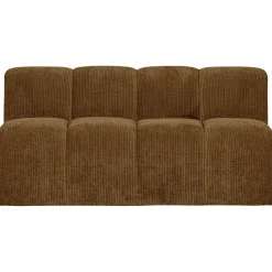 New WOOOD Mojo eetbankje 164 cm met rugleuning ribstof Honinggeel