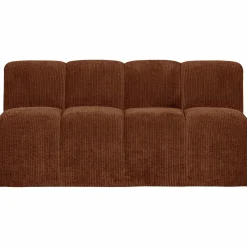 Clearance WOOOD Mojo eetbankje 164 cm met rugleuning ribstof Roestbruin