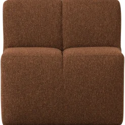 Outlet WOOOD Mojo eetbankje 84 cm met rugleuning bouclé Roestbruin melange